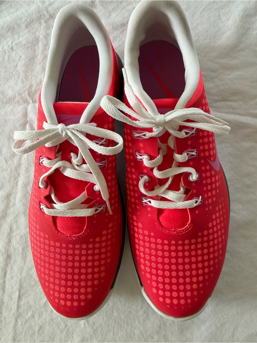 Nike Women’s Bright Red ⛳️ Shoes with White Laces